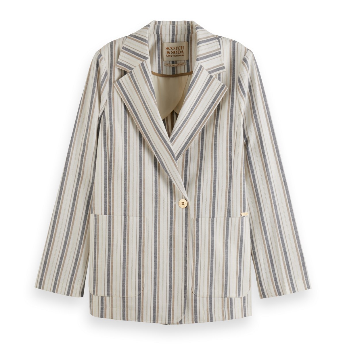 Scotch & Soda Lurex Linen Blend Stripe Blazer